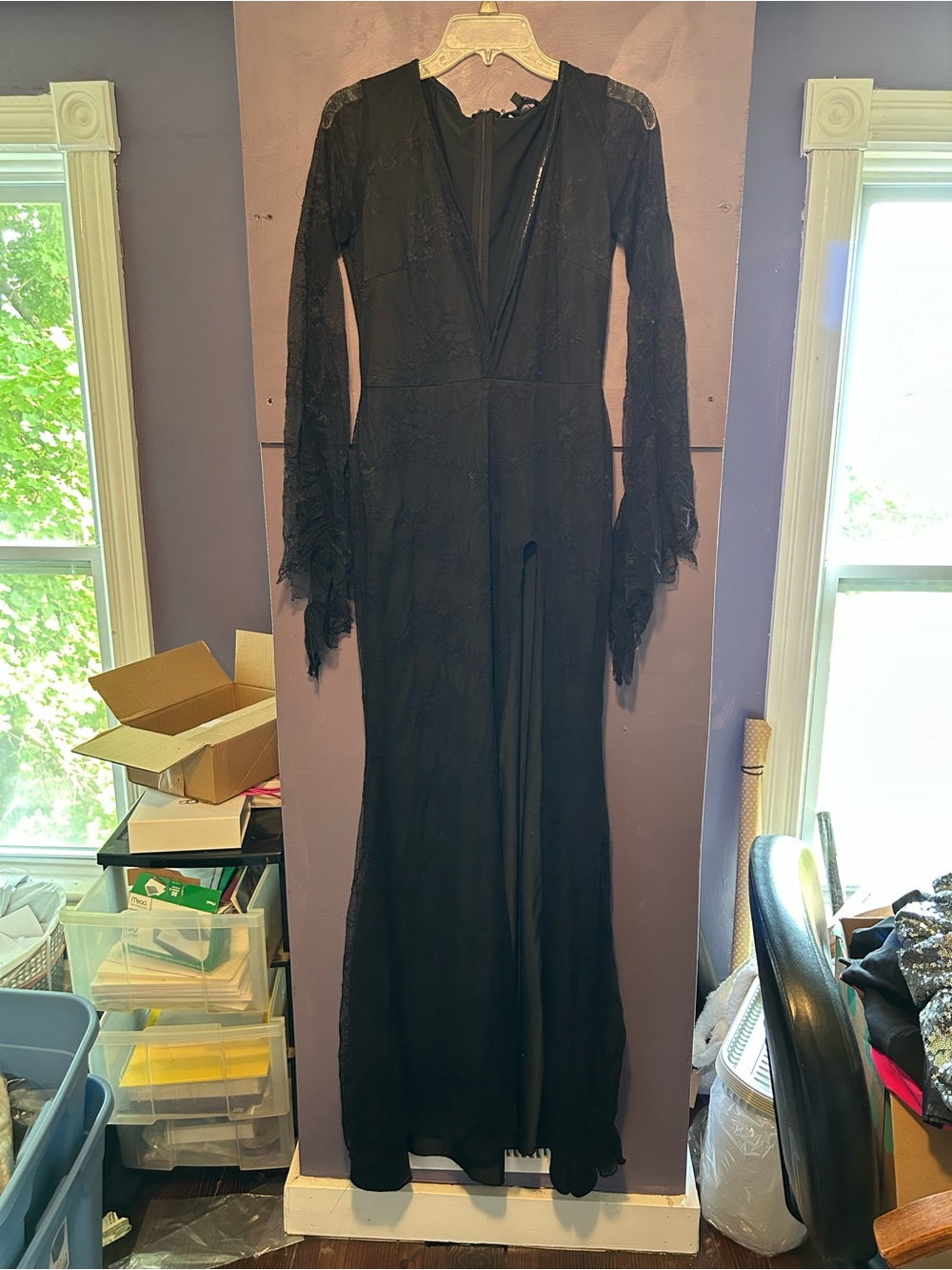 Trick n Treatz dolls kill black lace maxi dress mortica XL